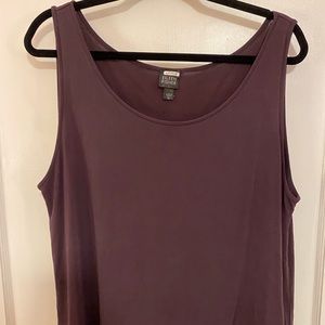 Eileen Fisher 100% silk plum shell